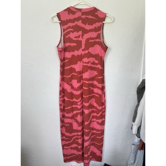 Anthropologie Nicolette Hot‎ Pink & Red Print Midi Dress Corey Lynn Calter Sz S - Picture 6 of 9